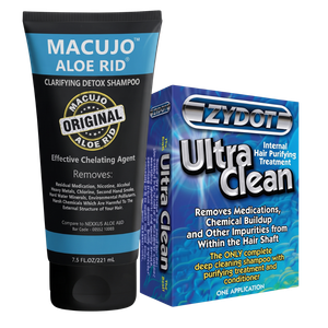Macujo Aloe Rid shampoo and Zydot detox product bundle